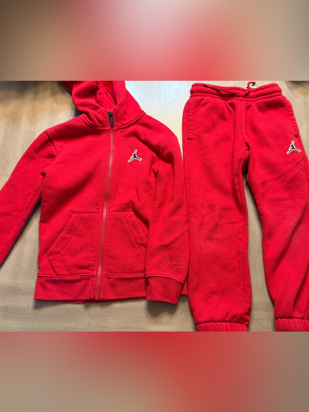 Jordan boys red matching outfit set size 6
